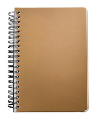 A spiral-bound notebook with blank pages, isolated on a transparent background.