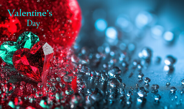 Diamentowe życzenia na walentynki - Dwa serca 
