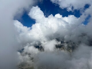 Beautiful photogenic clouds over the Uri Alps massif in the Swiss Alps, Melchtal - Canton of Obwalden, Switzerland (Kanton Obwald, Schweiz)