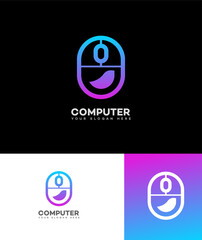 Modern Computer Mouse Logo Design, Gradient, Tech, Branding, Icon