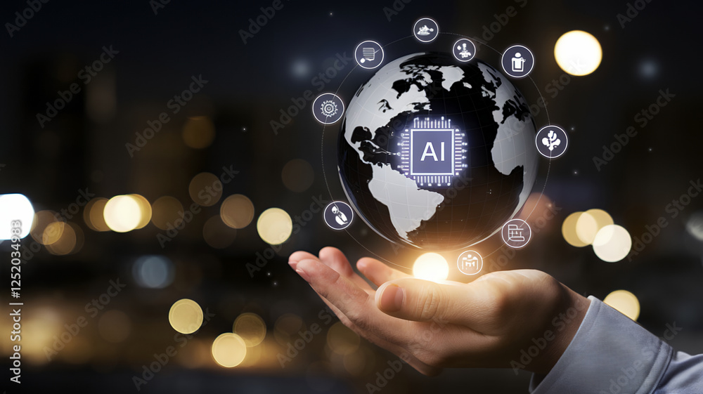 Poster AI Revolution: Autonomous Brain, Big Data, Analytics, Automation, Robotic Process, ChatGPT, Artificial Intelligence, Data Science, Machine Learning,  