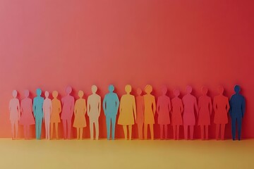 Colorful People Group Gradient Row Success Support