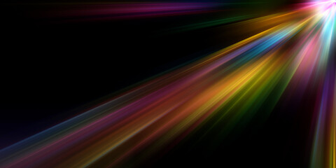  Abstract colorful sun light effect on black background