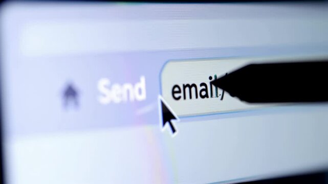 Close Up of Computer Screen Showing Email Address Field and Send Button