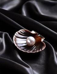 Cracking Open a Dark Shell to Reveal a Pearl on a Black Velvet Cloth