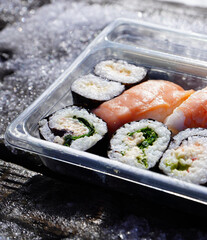 Diferentes tipos de piezas de Sushi.