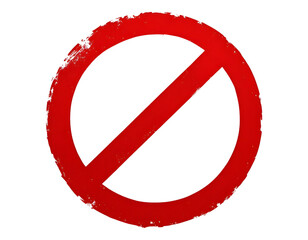Grunge Red Prohibition Sign Symbol on Black Background for Restriction Concept