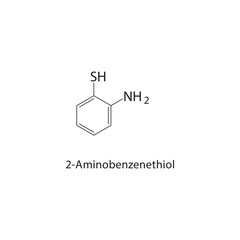 2-Aminobenzenethiol skeletal structure.Thiol compound schematic illustration. Simple diagram, chemical structure.