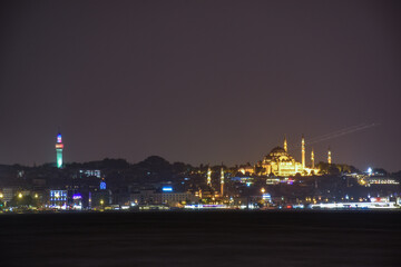 night view of istanbul old city, turkey