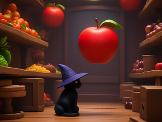  "Enchanted Marketplace with a Witch’s Cat"