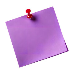 Purple Sticky Note with Pushpin Transparent Background