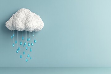 A cloud with raindrops falling. Generative AI