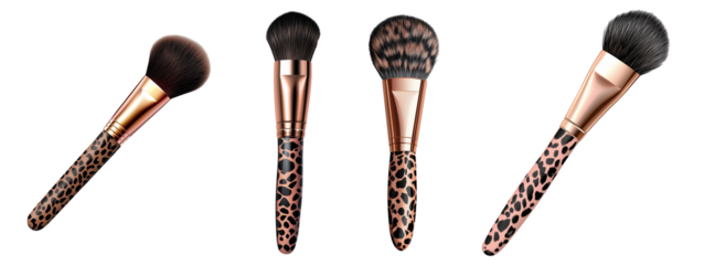 Luxury Makeup Brush with Leopard Print Handle set 