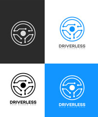 Fototapeta premium Driverless Car Logo Design Autonomous Vehicle Technology Branding