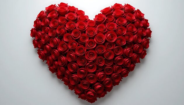 Rote Rosen in Herzform Illustration f&uuml;r Valentinstag, Hochzeiten, Verlobung, Muttertag