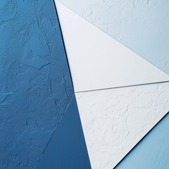 Geometric abstract wall featuring blue and white colors in modern design layout