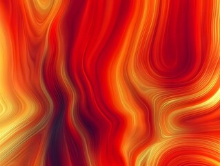 Obraz premium Abstract Fluid Art - Red and Orange: An abstract canvas explodes with vibrant color, featuring bold, flowing lines and swirls of red, orange, and yellow hues.