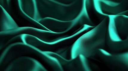 Obraz premium Emerald silk fabric texture background