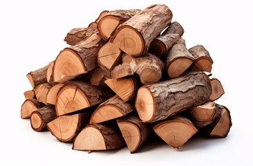 a pile of logs on a white background