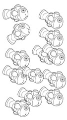 set of hand drawn illustrations of fish