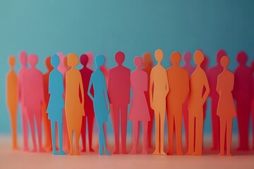 Obraz premium Colorful Paper People Standing Together4