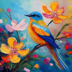 Ölgemälde kleiner Vogel