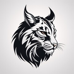 Obraz premium a black and white image of a wild cat