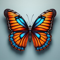 Fototapeta premium a butterfly with blue and orange wings