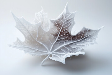 frozen leaf on black background
