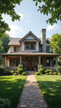 Modern-looking upper middle class home in the suburbs