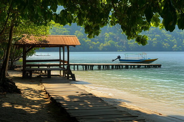 wooden pier on the beach