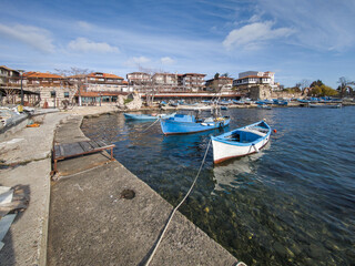 Fototapeta premium Fishing boats at the port of Nessebar, Bulgaria