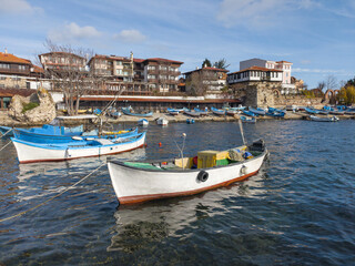 Fishing boats at the port of Nessebar, Bulgaria