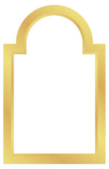 Circle with Rectangle Gold Gradient Oriental Style Islamic Frame Arches with Modern Boho Mosque Dome for Door