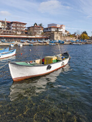 Fototapeta premium Fishing boats at the port of Nessebar, Bulgaria