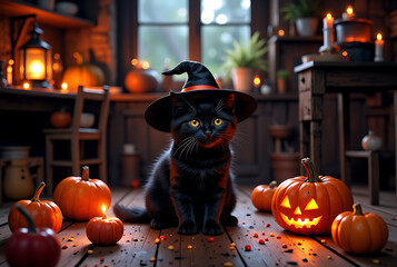  "Enchanted Marketplace with a Witch’s Cat"