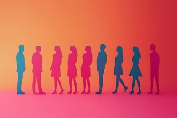 Colorful Paper People Group Collaboration Support