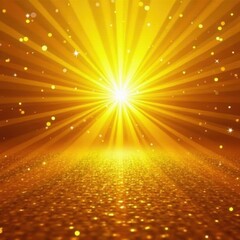 Radiant gold beams emanating from a sunburst on a rich gold background , sparkle, heavenly