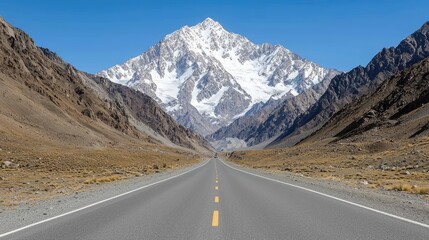 Mountain road journey, scenic Andes backdrop