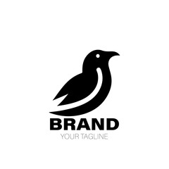 Crow Logo. Crow Logo Design. Crow Logo Brand. Crow Logo Vector Design Isolated on White Background