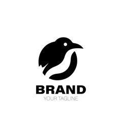 Crow Logo. Crow Logo Design. Crow Logo Brand. Crow Logo Vector Design Isolated on White Background