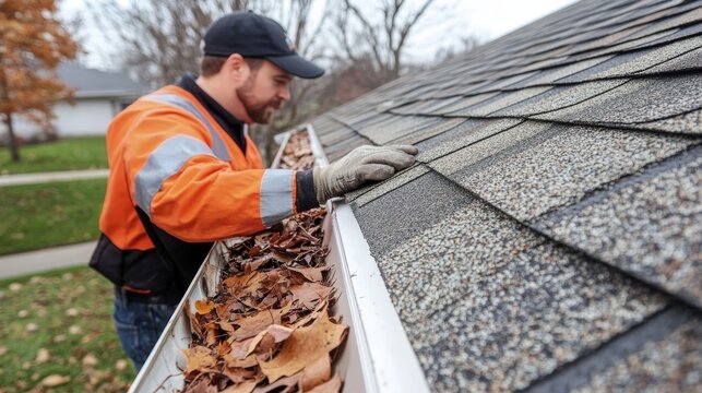 Expert inspecting roof gutters to ensure proper drainage and prevent water damage, optimizing home safety and longevity