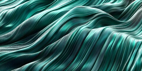 Obraz premium Abstract Teal Flow: Abstract lines of teal and white morph into a dynamic and mesmerizing flow, evoking a sense of movement and energy.