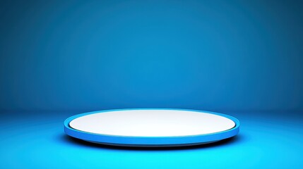 Blue Circular Platform Empty Display Stand