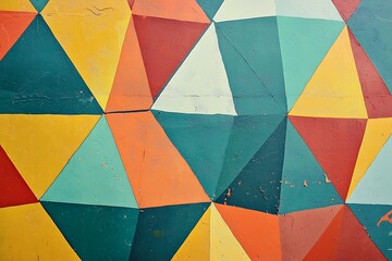 Dynamic triangular patterns showcasing interconnectivity and creativity