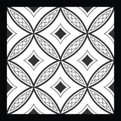 
Classic Monochrome Ornamental Pattern | Black & White Botanical Swirl & Geometric Tile for Modern Textile, Fabric, Fashion & Home Décor
 | Elegant Seamless Vector Illustration