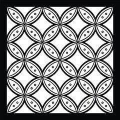
Classic Monochrome Ornamental Pattern | Black & White Botanical Swirl & Geometric Tile for Modern Textile, Fabric, Fashion & Home Décor
 | Elegant Seamless Vector Illustration