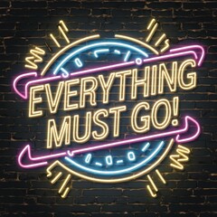 Everything Must Go Neon Sale Sign