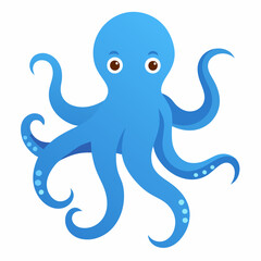 Octopus Under water animal vector on white background.
