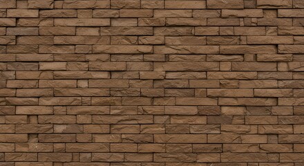 Obraz premium Brown Stacked Stone Wall Texture Rustic Masonry Background Pattern